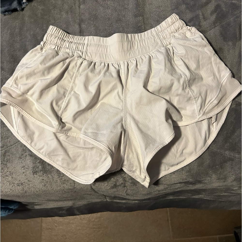 White Lululemon Hotty Hot Shorts